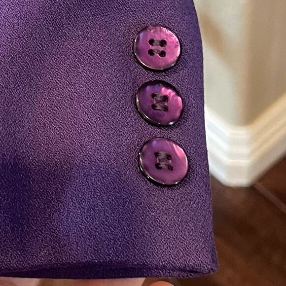 Vintage 80’s 90’s The Limited Collection Purple Jewel Tone Wool Blend Blazer S - Picture 8 of 10